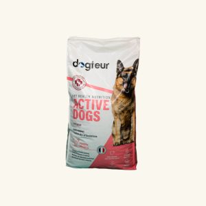 Dogteur Premium Low Grain pour chiens actifs, croquettes saveur volaille pour maintenir l'énergie.