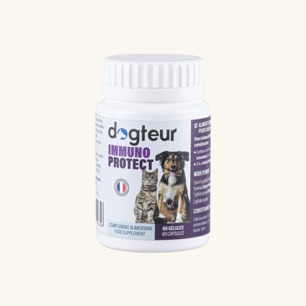 Dogteur Immuno Protect, complément pour renforcer le système immunitaire des chiens.